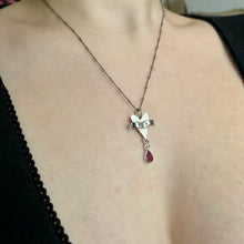 Load image into Gallery viewer, Mom Sacred Heart with Garnet Drop
