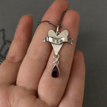 Load image into Gallery viewer, Mom Sacred Heart with Garnet Drop
