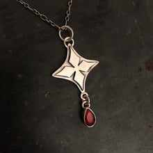 Load image into Gallery viewer, Gothic Cross With Garnet Necklace
