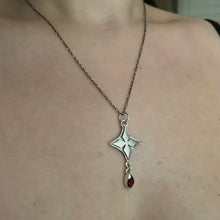 Load image into Gallery viewer, Gothic Cross With Garnet Necklace
