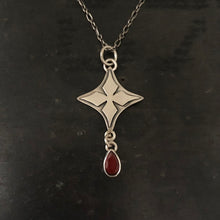 Load image into Gallery viewer, Gothic Cross With Garnet Necklace
