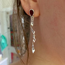 Load image into Gallery viewer, Garnet Ribbon Earrings
