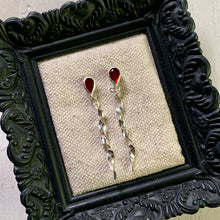 Load image into Gallery viewer, Garnet Ribbon Earrings
